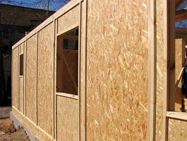 Using OSB boards, you can quickly install the walls of the house without the use of heavy special equipment
