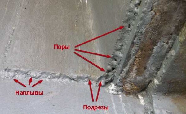 Main defects of welded seams