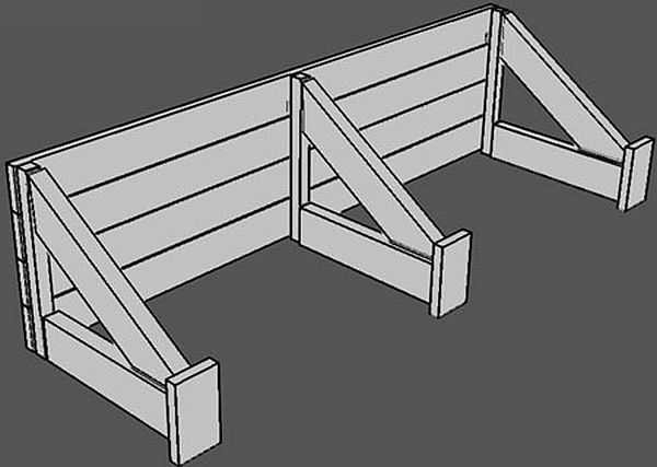 The shield is simply installed on the already set concrete, and rests against the edges of the trench, but at a different level