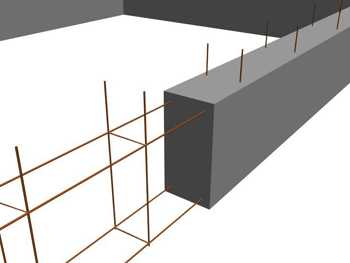 For most strip foundations, the reinforcement looks like this