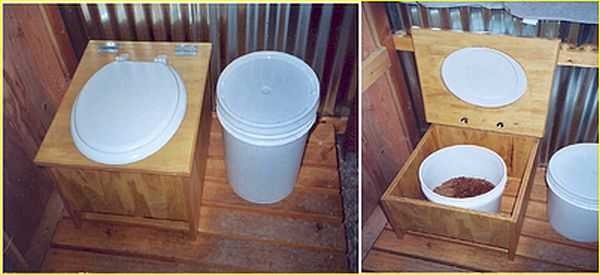 This is how the simplest powder closet or peat toilet looks like. Building it yourself is an easy task.