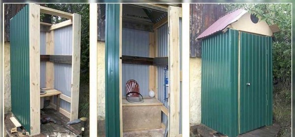A toilet in the country with their own hands is built from any material. This one is made of corrugated board
