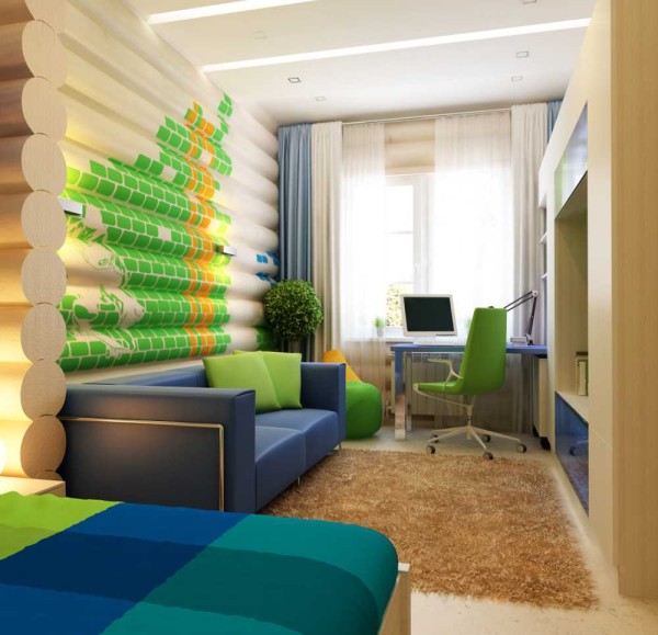 There are other solutions for older children. Bright colors on a neutral background - bold and unusual