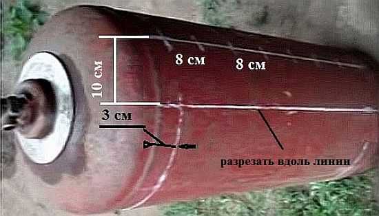 Marking a gas cylinder for a barbecue