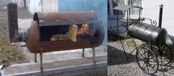 Braziers with a chimney are more comfortable - the smoke goes up.You can arrange everything in different ways too.