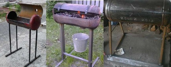 Legs from a profile pipe for a barbecue from a gas cylinder