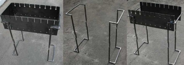 Collapsible brazier on forged legs