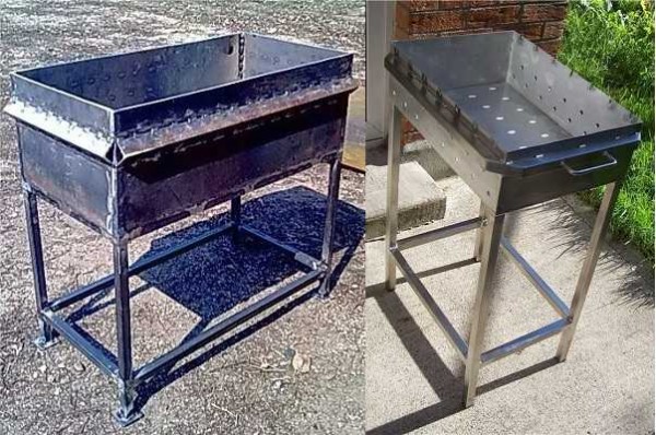 These metal braziers are made on a frame