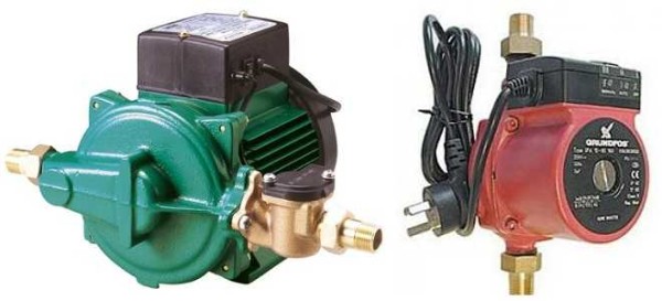 Booster pumps with horizontal and vertical arrangement