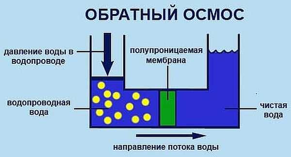 The principle of operation of the reverse osmosis system: a special membrane purifies water