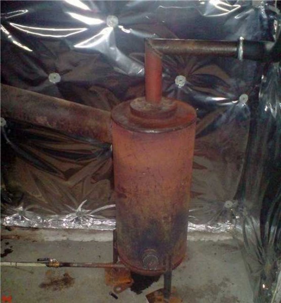 An example of a homemade stove from a pipe