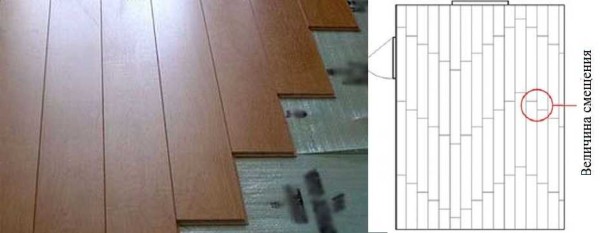 You can lay the laminate with a ladder, only you need to observe the minimum permissible displacement of the seam