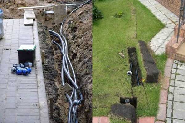 One of the stages of creating an automatic do-it-yourself irrigation system is land work and laying of main hoses
