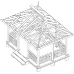Chinese style wooden gazebo exterior