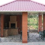Combination of brick and openwork metal ornamentation