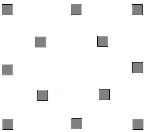 The layout of the posts under the gazebo 3 by 3 meters