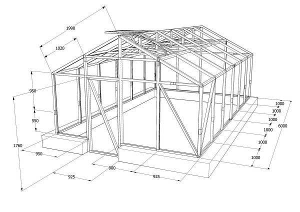Large gazebo for glazing