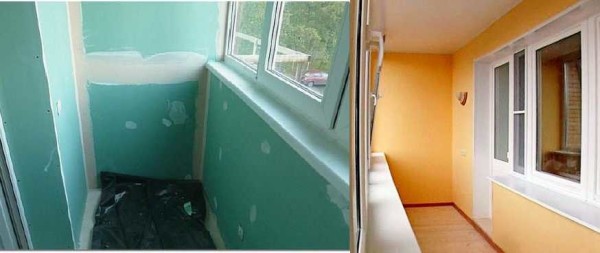 Another option for covering the balcony is with plasterboard