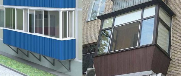 It is inexpensive to sheathe the balcony from the outside with metal siding or profiled sheet
