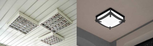 Ceiling lamps for outdoor use. They don't look very good in the daylight, not bad at night