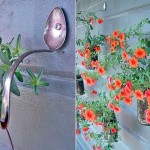 Not sure which hooks to hang your flowerpots on? Try on old spoons or forks