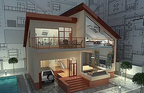 L-shaped single-pitched mansard roof