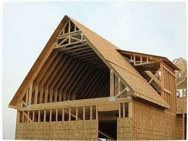 Attic floor construction under a gable roof