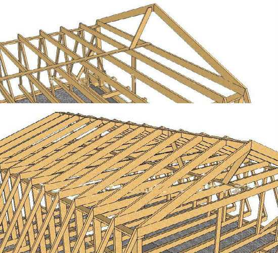 The upper part is fixed with slopes nailed to the bar laid in the middle