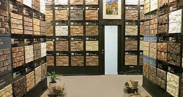 Part of the offer of natural finishing stone in a specialist store