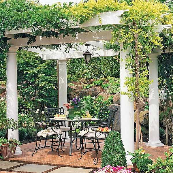 This is also a pergola, but the look and design is completely different, although the principle of construction is the same