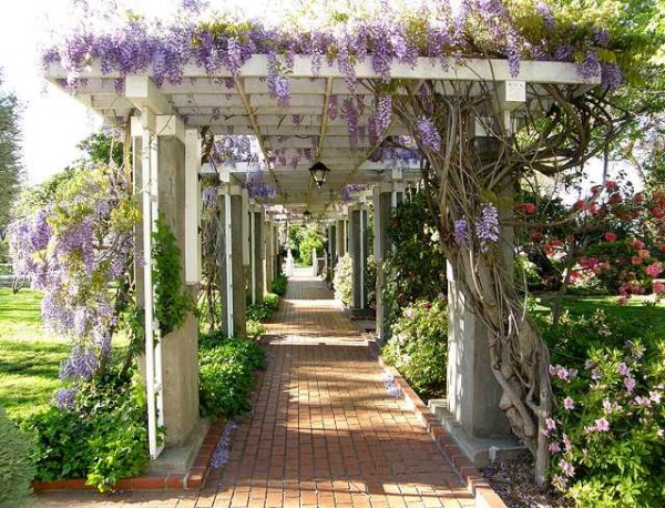 A whole gallery of arches can close the path from one building to another or to a resting place