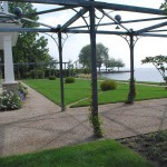 Forging elements are always relevant. Plants overgrown over time will turn this pergola into the most comfortable place