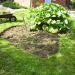 Mark out the form, remove the sod