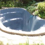 After drying, the plaster was painted with acrylic paint for pools (5 liters was gone)