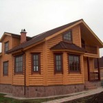 This house is finished with log siding (acrylic or vinyl - unknown)