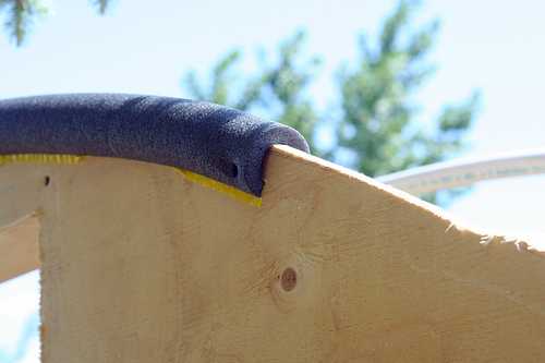 So that the edges of the plywood do not tear the film, they are knitted with something soft