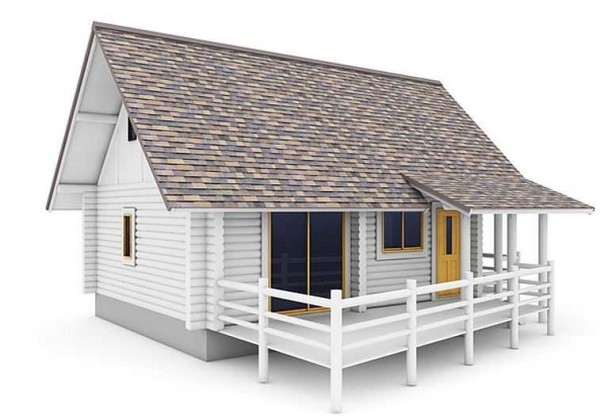 In this project, the house stands on a strip foundation, a veranda for cost reduction on a pile