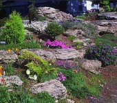 Slab stones look good on low slides