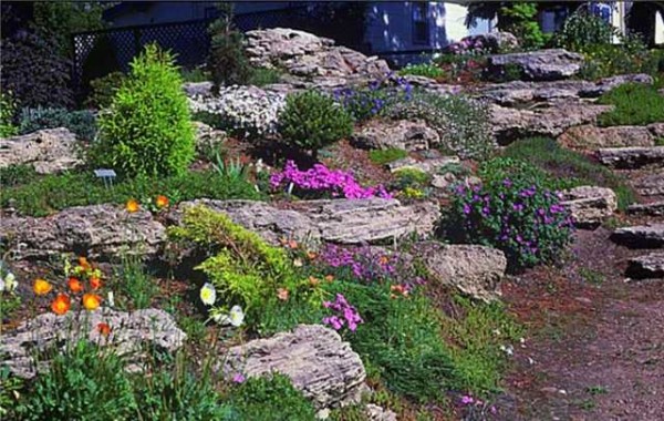 Slab stones look good on low slides