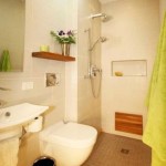 Bathroom decoration in cream color and several color accents