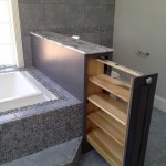 To prevent numerous bottles and detergents from cluttering the interior, the cabinet can be made in the partition