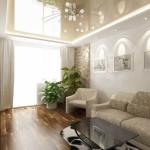 A glossy stretch ceiling can visually enlarge a small room