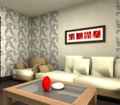 Such a wide strip on a long wall will make it shorter.