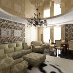 This photo captures the interior of a spacious hall, divided into a living and dining area.