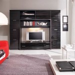 The center in the modern wall in the hall is usually empty - for a TV or home theater