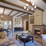 Living room with fireplace - drain country