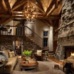 The fireplace is like a cut in a rock. Also a stylish element