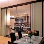 Frosted glass sliding partition