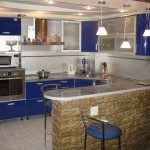 Photo of the real interior in the apartment.The area is small, only 17 squares, the combined kitchen and living room are separated by a counter