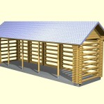 Option of a large rectangular log log with a gable roof